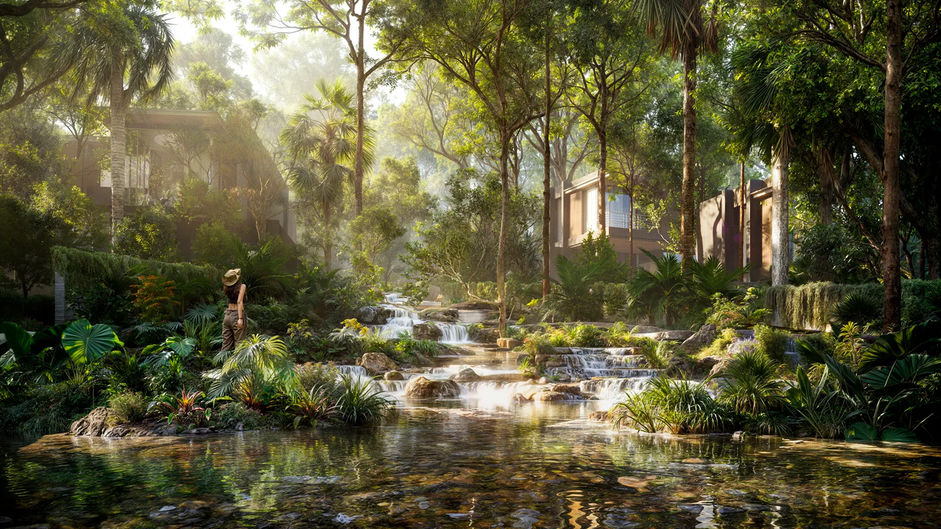 Immersive real estate experience by DEC MEDIA — cinematic forest residence render