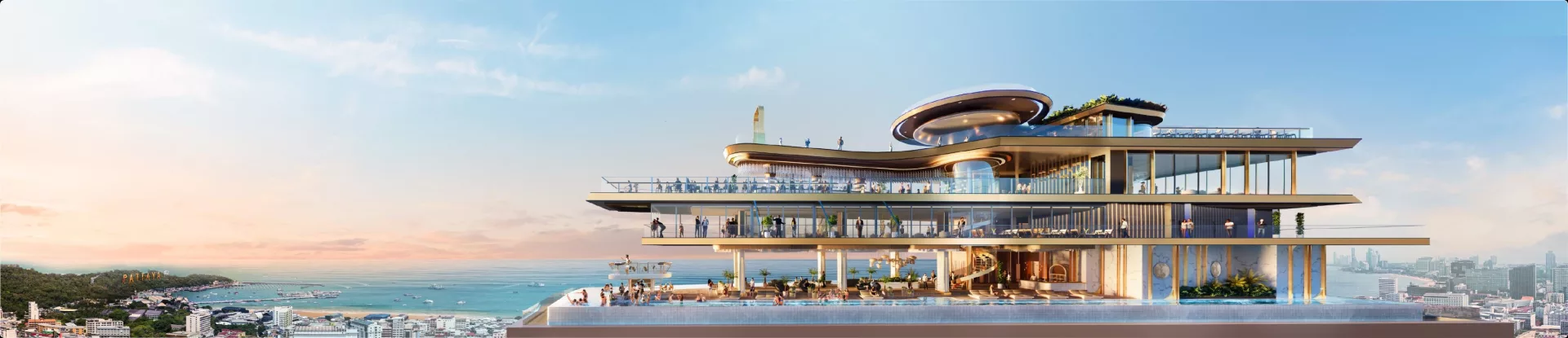 Luxury rooftop villa artistic rendering